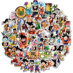 stickers dragon ball personnages occasion fete papier anime orange noir bleu blanc 100pcs