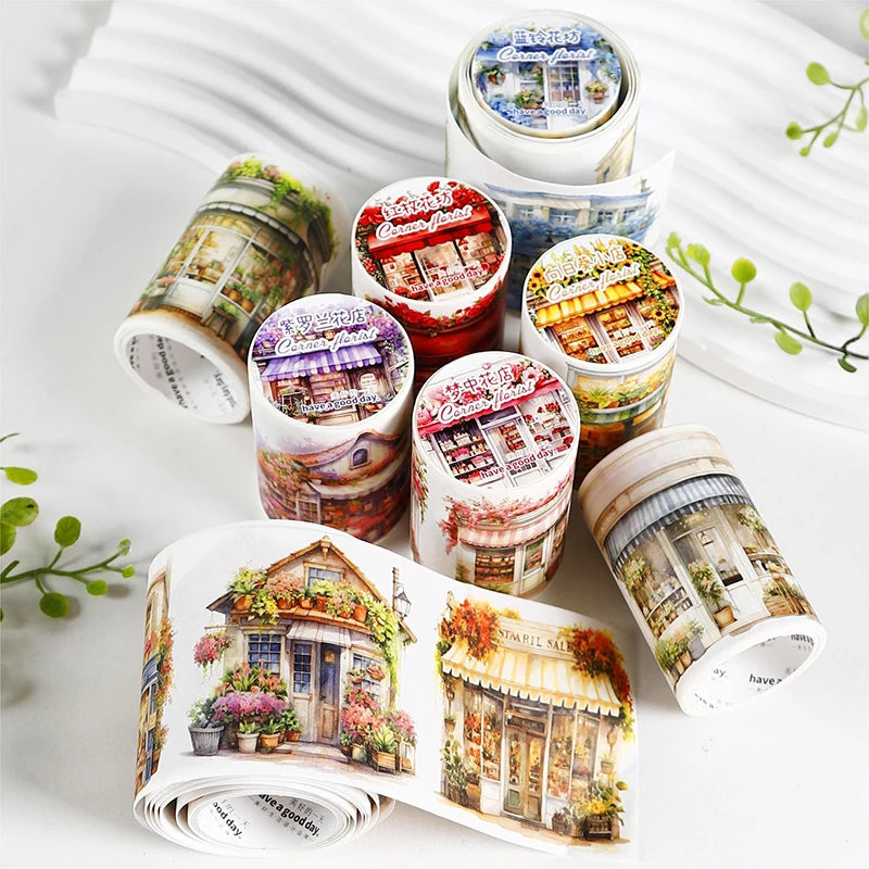 ruban decoratif multicolore vintage illustrations fleurs boutique scrapbooking 2m longueur