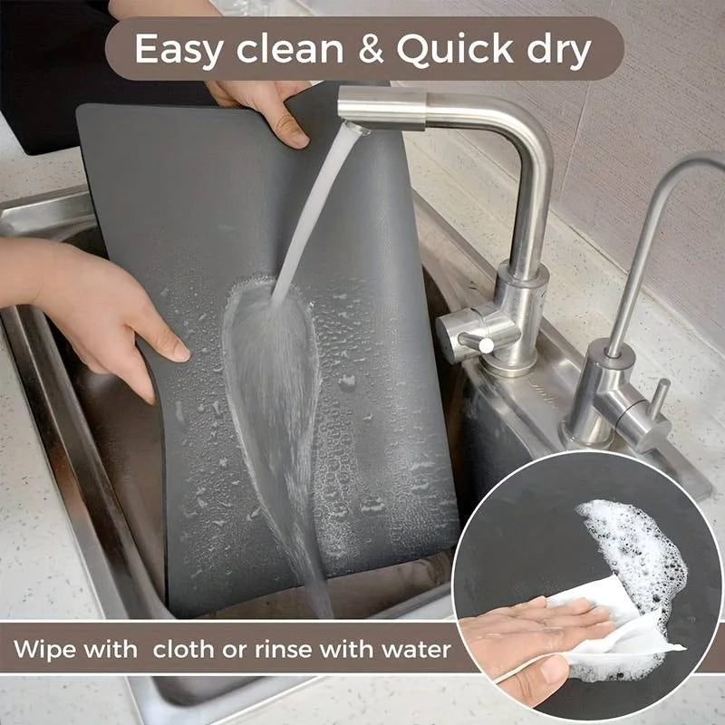 tapis séchage vaisselle microfibre noir moderne anti dérapant respectueux environnement 20cm 30cm