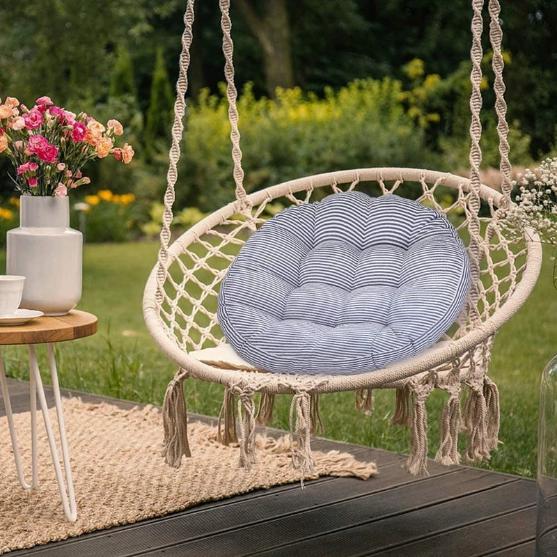 Détail de la texture du coussin de sol en polyester résistant