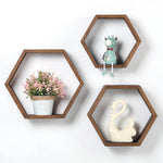 étagères murales hexagonales bois naturel moderne minimaliste protection mousse inclusion montage intégré salon.storage