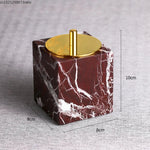 ensemble salle bain marbre rouge distributeur savon porte savon diffuseur huile essentielle moderne
