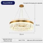 suspension lumineuse moderne dorée cristal chrome poli led télécommande transparente chambre salon