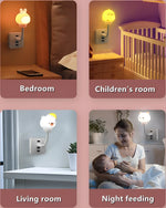 veilleuses nuit animées ours lapin télécommande usb blanc rose moderne enfants chambre
