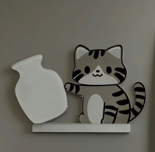 support pinceaux chat noir aimant moderne décoration intérieure animal compagnie dessin animé collection art