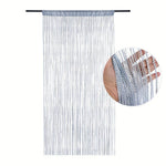 rideau franges semi transparent moderne blanc multicolore porte chambre coucher décoration