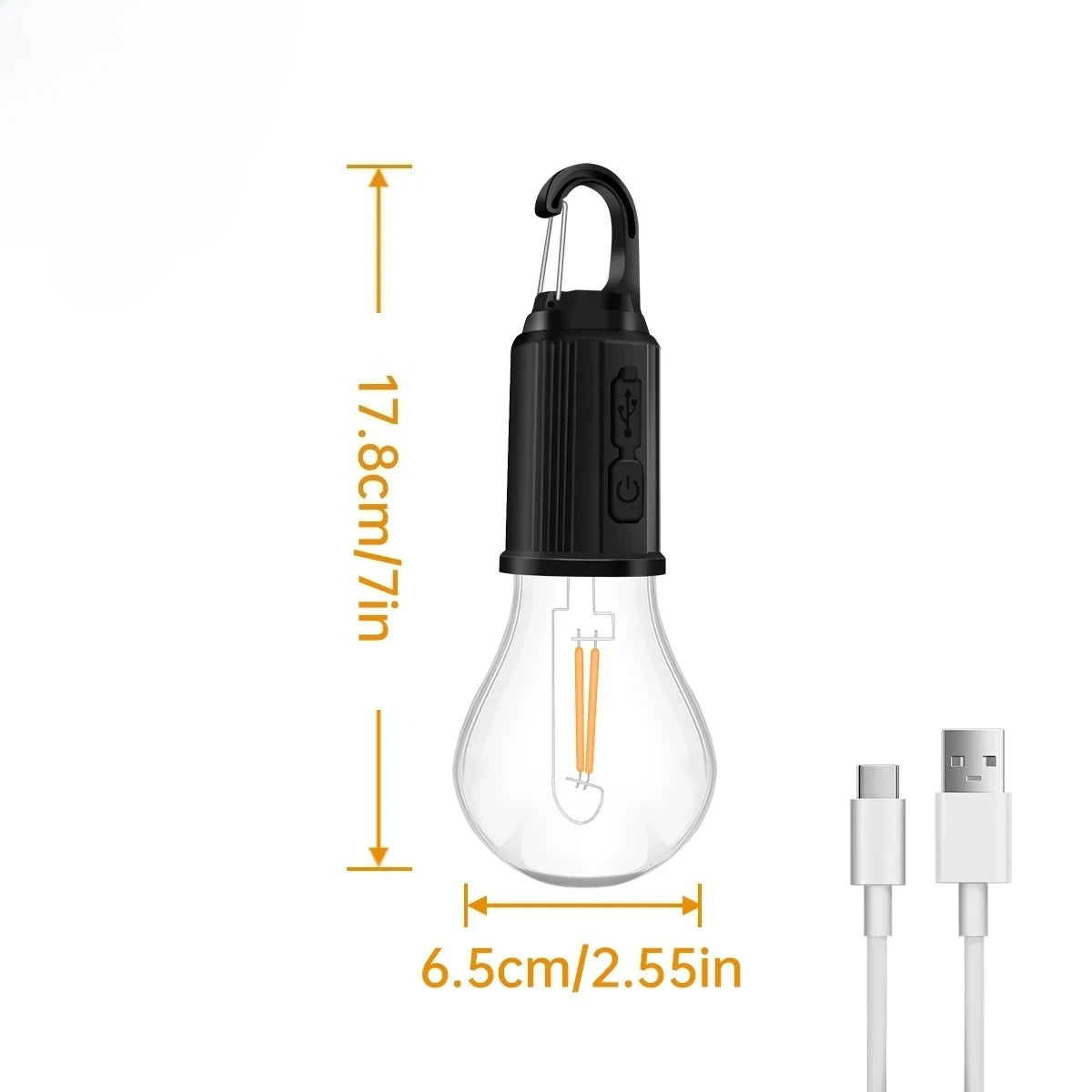 lampe camping rechargeable usb transparente vintage ip65 ajustable 360