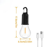 lampe camping rechargeable usb transparente vintage ip65 ajustable 360
