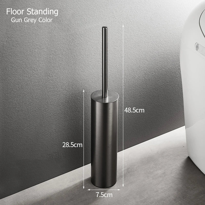 brosse wc support mural acier inoxydable noir or argent lisse moderne fixation murale durable