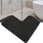 tapis bain bouclé dense losange gris foncé beige clair moderne minimaliste doux absorbant
