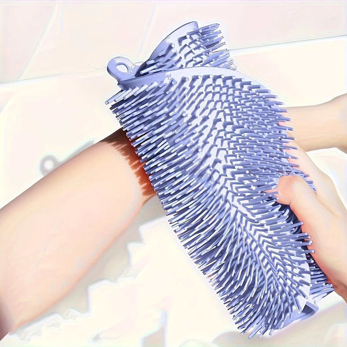 tapis bain texturé picots bleu lavande ventouses adhésives utilitaire maison massage pieds cleansing sponge