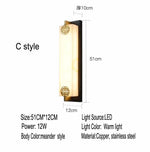 lampe murale moderne blanc doré marbre veines jaunes acier inoxydable éclairage maison 51cm 12cm