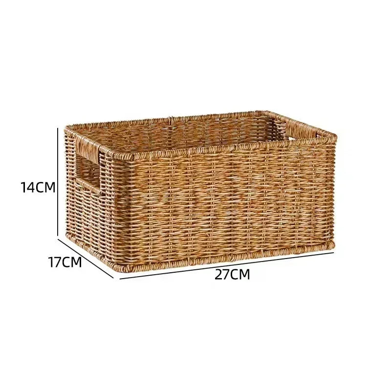 panier tressé marron clair rustique pliable imperméable utilisation multiple respectueux environnement poignées intégrées