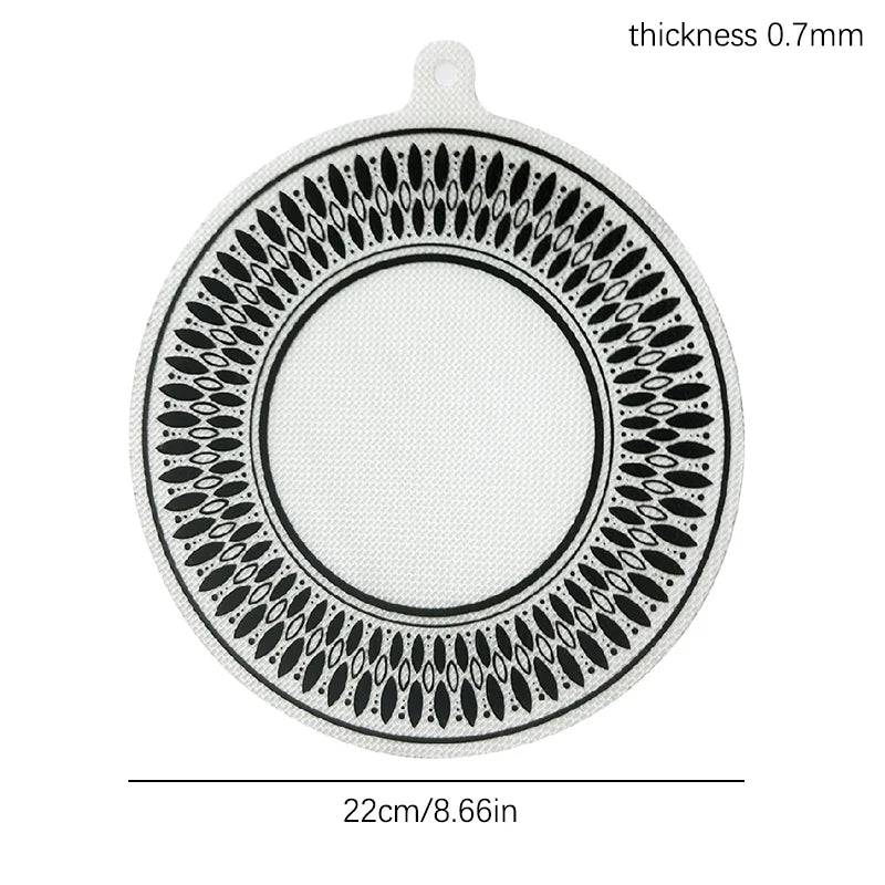 protecteur plaque cuisson silicone noir beige motif géométrique moderne opacité