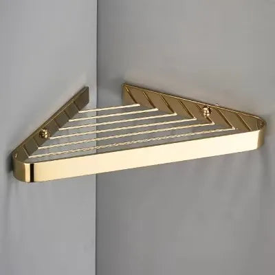 étagère salle bain dorée moderne deux niveaux fixations bouteilles parfum pot crème porte savon