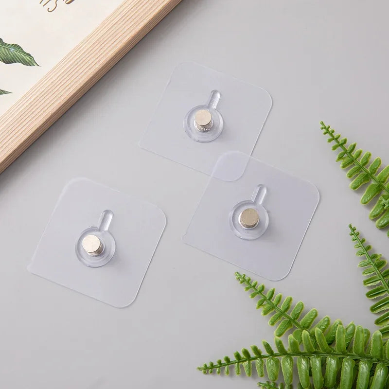 crochets adhésifs transparents minimalistes pack 10pcs 20pcs 30pcs 50pcs 6x6cm