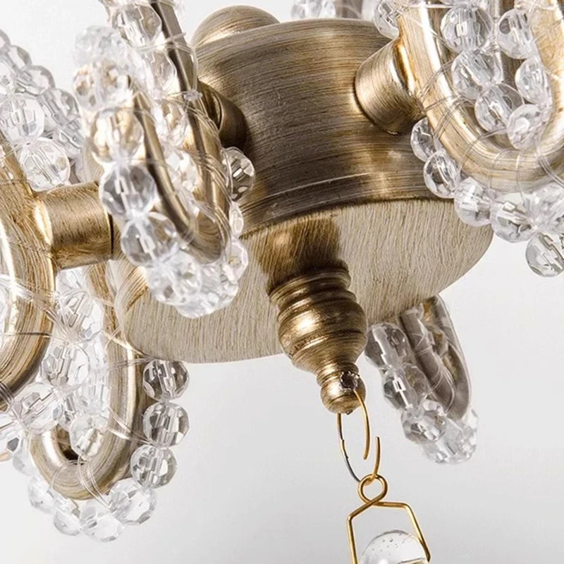lustre décoration doré transparent floraux classique baroque ampoules led
