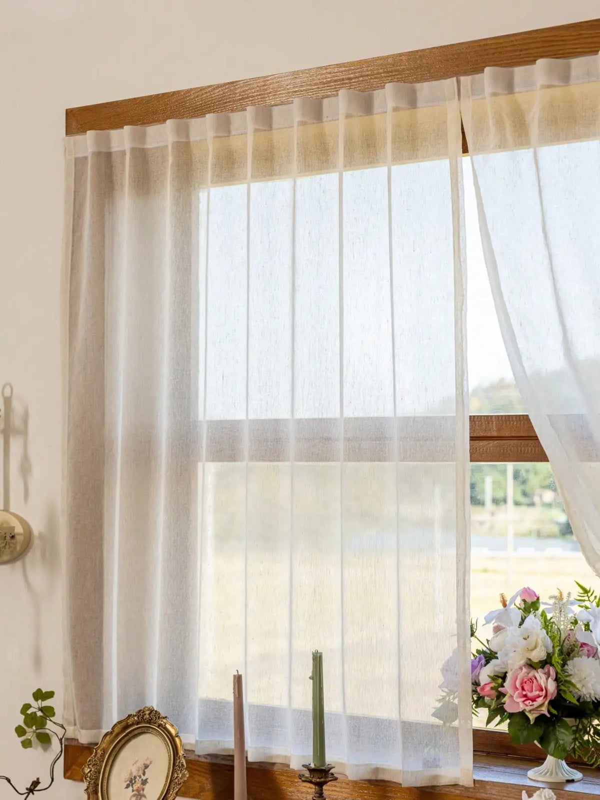 rideau blanc transparent moderne fenêtre 100x200 cm polyester