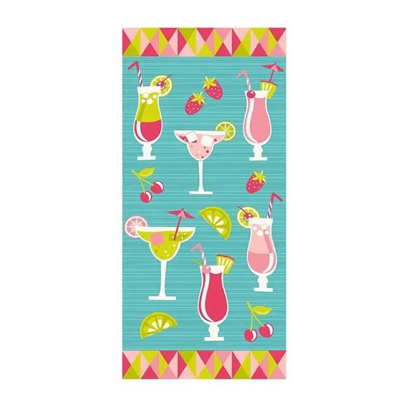 serviette plage microfibre rapide absorption multicolore motifs été noël drapeaux palmiers