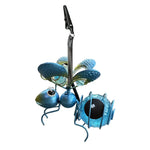 lampe solaire décorative papillon transparent moderne bleu violet vert métal bouton allumage