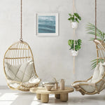 support plante suspendue macramé boho panier blanc noeuds réguliers artisanal pot fleuri