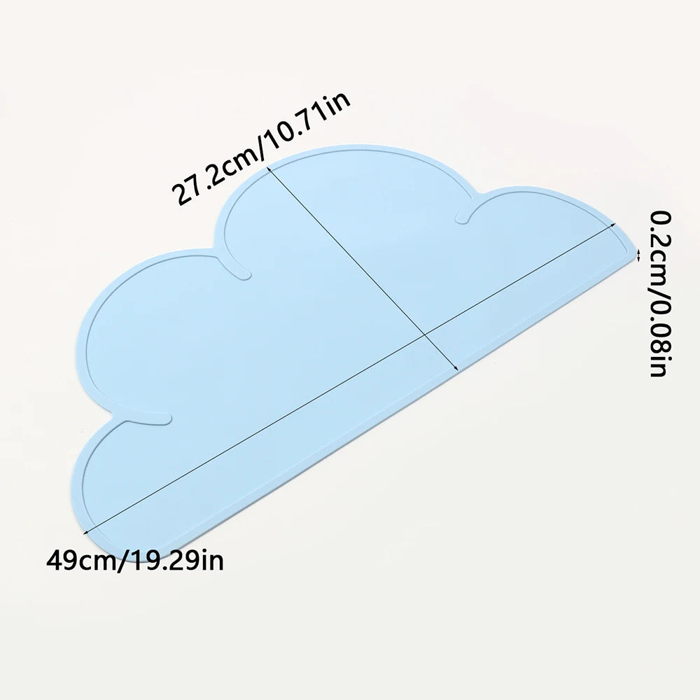 tapis silicone nuage bleu rose gris sous plat animal nourriture décoration mignonne enfantine