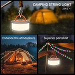 guirlande lumineuse led multicolore lampe portable camping modes éclairage rechargeableextérieur