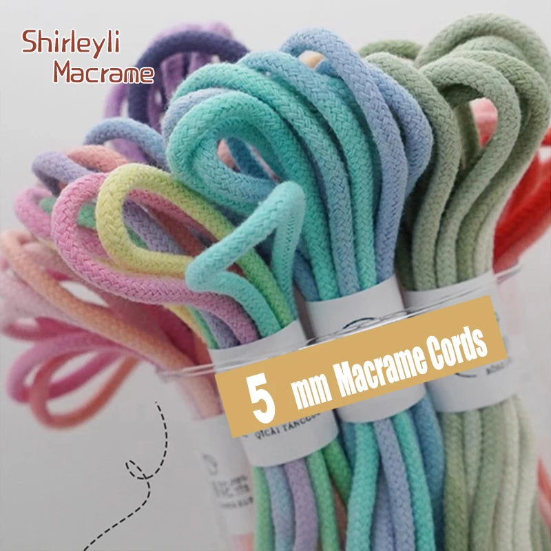 corde macramé multicolore tressée 100 coton 3.3 yds haute ténacité créative artisanale pastel rose