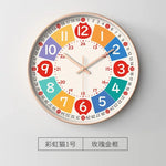 horloge murale moderne dessins animés couleurs vives chiffres romains sans tic tac enfants décoration