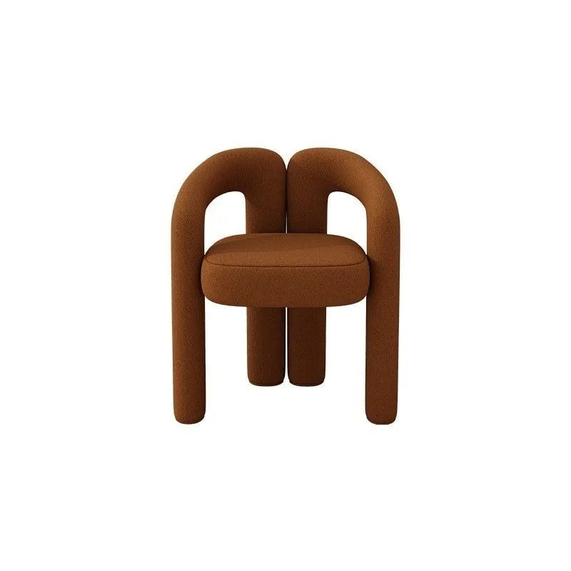 chaise moderne minimaliste tissu bouclé blanc rose gris bleu orange marron contemporaine assise dossier