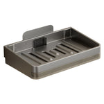 porte savon mural gris métallisé moderne adhésif lisse brillant salle bain rangement minimaliste accessoire