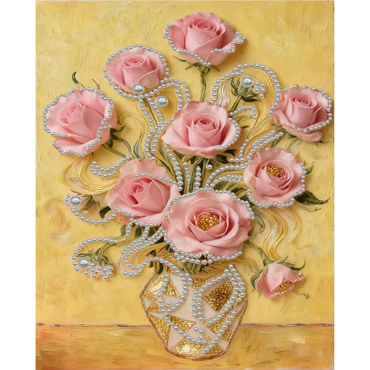 tableau decoratif art contemporain floral animalier abstrait diy resine opaque 35x45cm