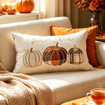 taies d'oreiller automnales citrouille feuilles érable rustique velours polyester non toxique respectueux environnement decoration