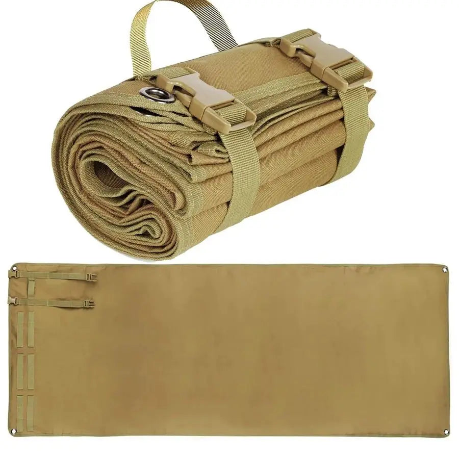 tapis pliable militaire oxford 600d tissu uni résistant sangles kaki vert olive
