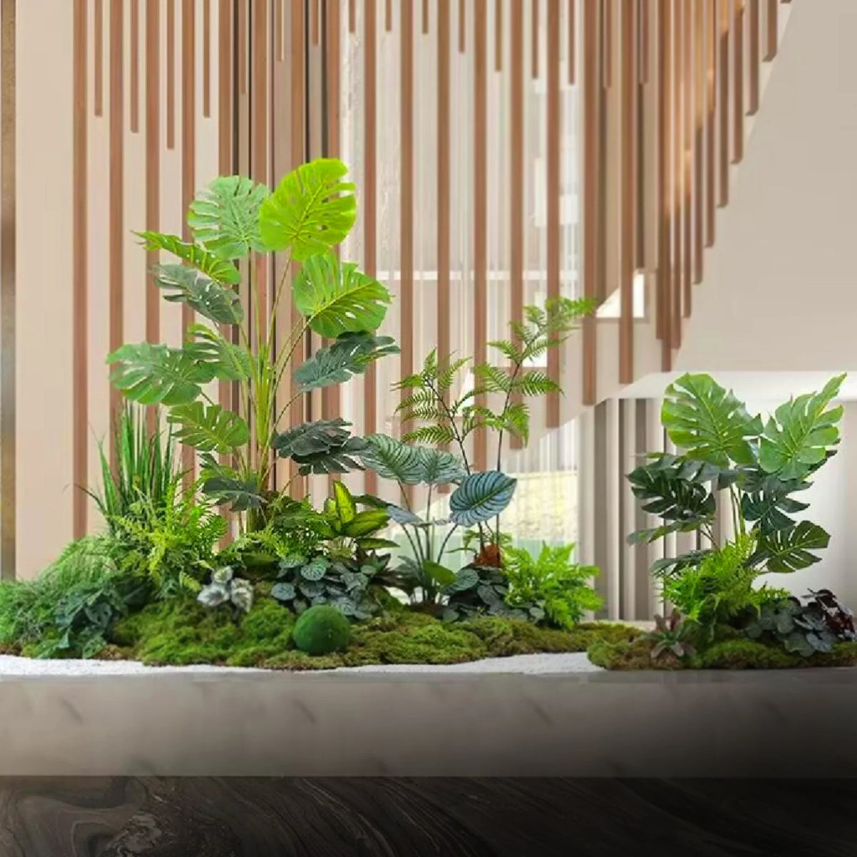 plantes artificielles fougère herbe perse accessoires muraux décoration moderne extérieur intérieur vert brun minimalistes