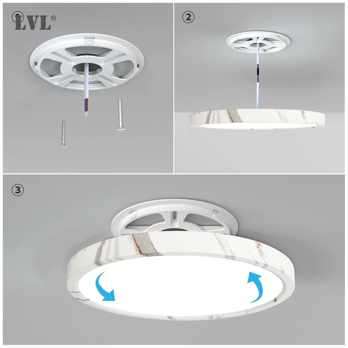 plafonnier led marbre blanc moderne éclairage quotidien facile flux lumineux ajustable certifié rohs