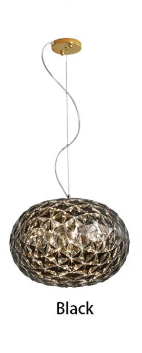 Suspension lumineuse moderne transparente réflecteur géométrique 250mm 300mm 450mm lumière chaude lumière blanche