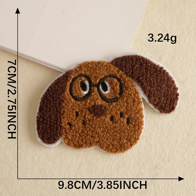 écussons décoratifs animaux mignons rose noir adhésifs créatifs cartoon polyestère