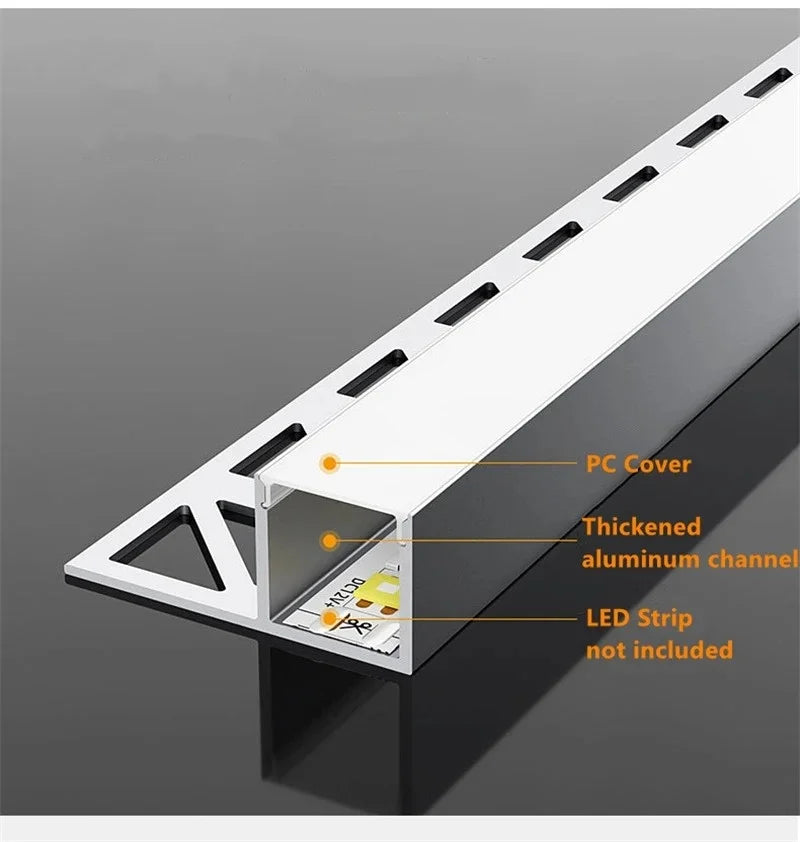 bande lumineuse led aluminium blanc moderne adhésif mur 12v 50cm