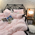 ensemble literie rose clair moderne 100 polyester pièces 180x210cm 200x200cm 200x230cm