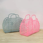 sac main vintage vert rose beige violet fileté poignées détachables rangement rétro opacité