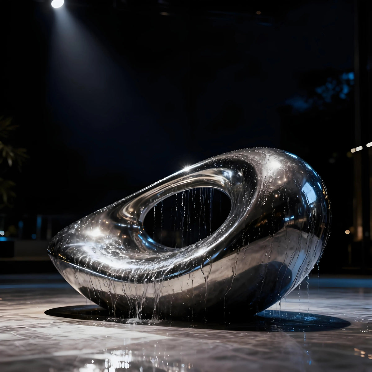 Vue rapprochée de la sculpture abstraite contemporaine
