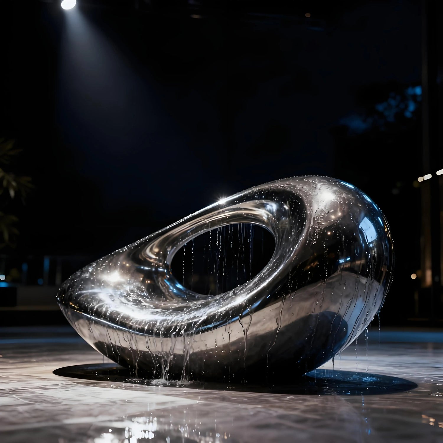 Vue rapprochée de la sculpture abstraite contemporaine