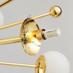 suspension lumineuse moderne or blanc 18 lumières structure radiale scandinave