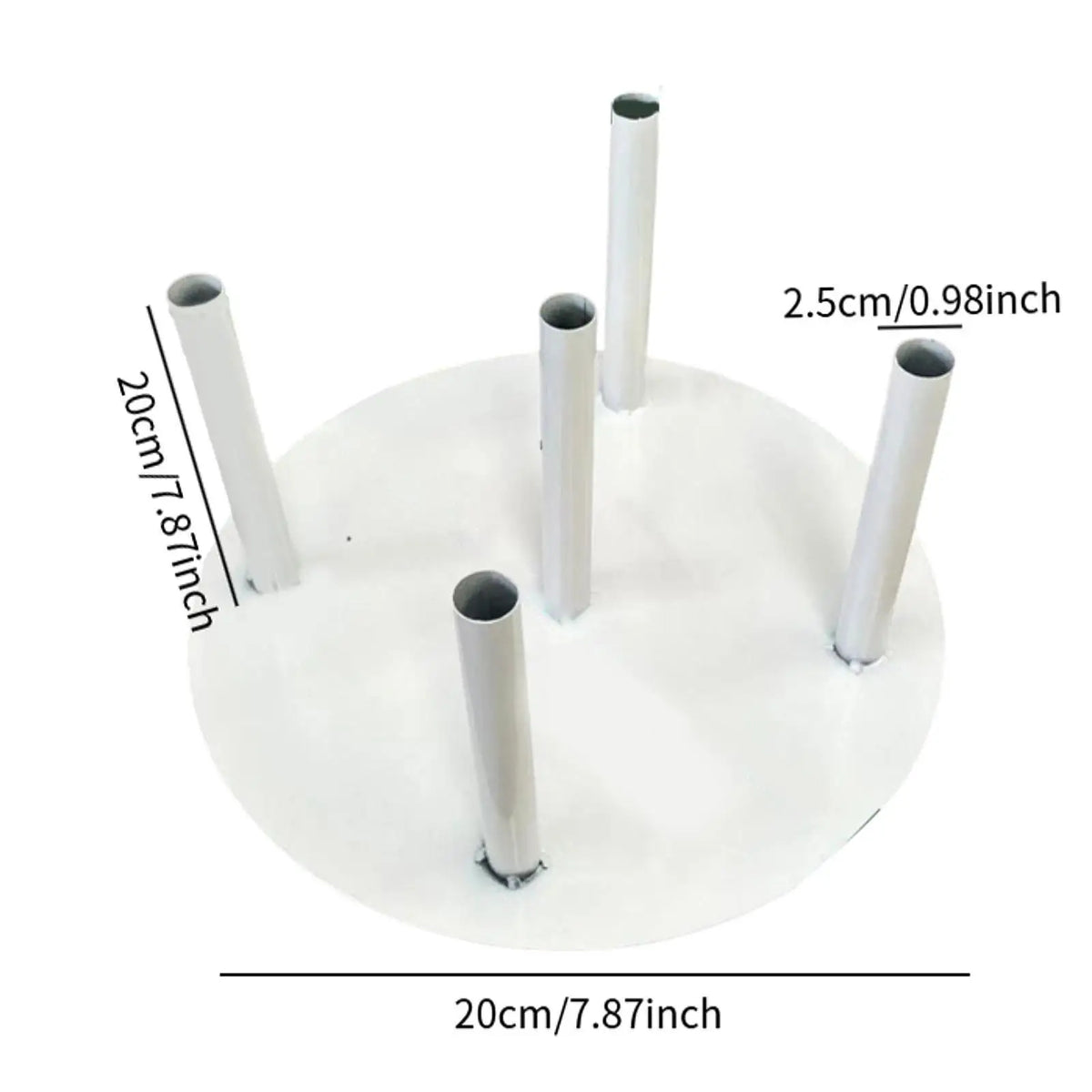 Support fleurs blanc moderne mariage sans marques visible diamètre 20cm