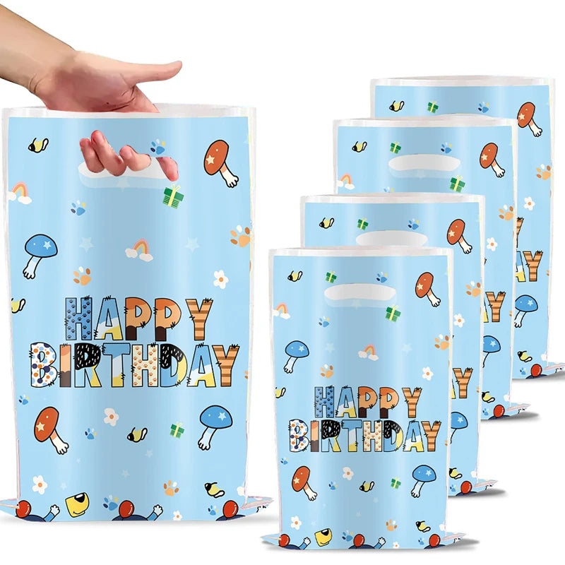 kit decoration anniversaire chien bleu assiettes gobelets serviettes guirlande support cupcake decor animaux