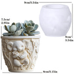 moule silicone cache pot crâne fleurs décoratif résine plante succulente jardin objet artisanal noir