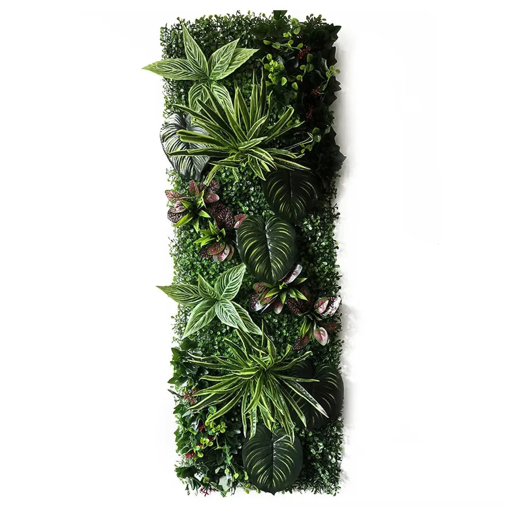 panneau mural végétal moderne naturel feuilles mousse accroché décoration intérieure vert marron rouge