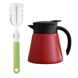 Théière acier inoxydable 600ml poignée moderne couvercle évacuation thermos isolation