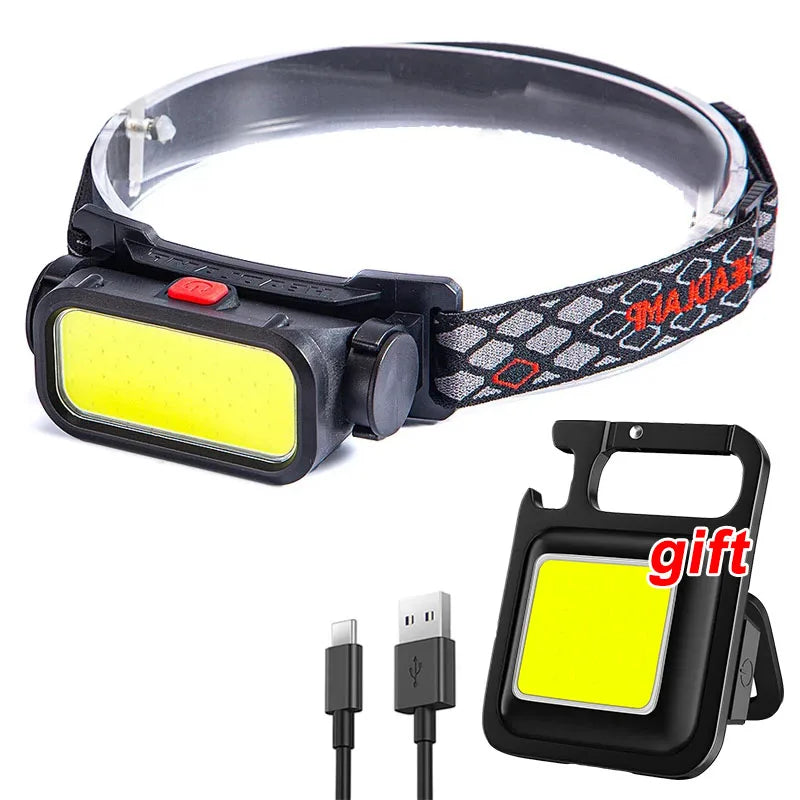 lampe frontale rechargeable led usb ceinture ajustable course exploration camping